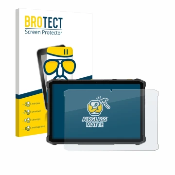 Vorderseite einer Produktverpackung mit dem Markenlogo BROTECT. Daneben ist das Gerät Ulefone Armor Pad 5 Pro mit dem zugehöri