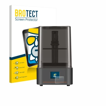 Vorderseite einer Produktverpackung mit dem Markenlogo BROTECT. Daneben ist das Gerät Anycubic Photon Mono 4 mit dem zugehörig