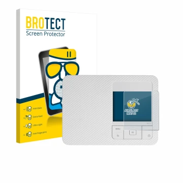 Vorderseite einer Produktverpackung mit dem Markenlogo BROTECT. Daneben ist das Gerät Canon Selphy CP1500 Mini mit dem zugehör