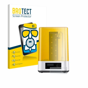 Vorderseite einer Produktverpackung mit dem Markenlogo BROTECT. Daneben ist das Gerät Anycubic Wash & Cure 3 mit dem zugehörig