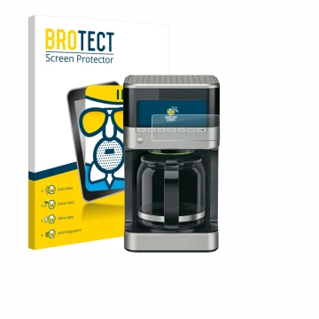 Vorderseite einer Produktverpackung mit dem Markenlogo BROTECT. Daneben ist das Gerät Braun PurAroma 7 mit dem zugehörigen Dis