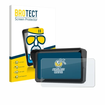 Vorderseite einer Produktverpackung mit dem Markenlogo BROTECT. Daneben ist das Gerät Carpuride W602BS mit dem zugehörigen Dis