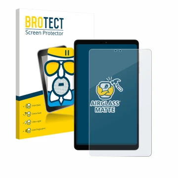 Vorderseite einer Produktverpackung mit dem Markenlogo BROTECT. Daneben ist das Gerät Alldocube iPlay 60 mini mit dem zugehöri