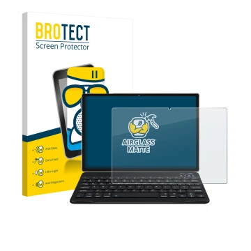 Vorderseite einer Produktverpackung mit dem Markenlogo BROTECT. Daneben ist das Gerät DEERTiME E9 10.1