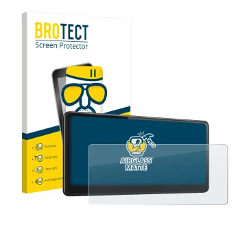 Vorderseite einer Produktverpackung mit dem Markenlogo BROTECT. Daneben ist das Gerät CarpodGo T3 Pro 8.9