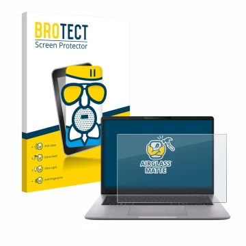 Vorderseite einer Produktverpackung mit dem Markenlogo BROTECT. Daneben ist das Gerät ASUS ExpertBook P3 G2 mit dem zugehörige