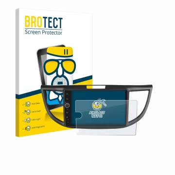 Vorderseite einer Produktverpackung mit dem Markenlogo BROTECT. Daneben ist das Gerät Joying Car Radio 9