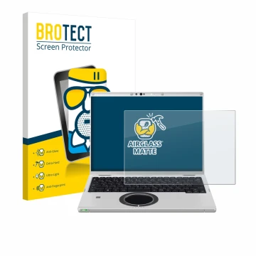 Vorderseite einer Produktverpackung mit dem Markenlogo BROTECT. Daneben ist das Gerät Panasonic CF-FV3 mit dem zugehörigen Dis