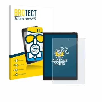 Vorderseite einer Produktverpackung mit dem Markenlogo BROTECT. Daneben ist das Gerät Hannspree Lumo 7.8 mit dem zugehörigen D