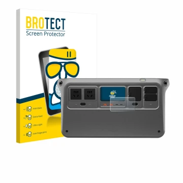 Vorderseite einer Produktverpackung mit dem Markenlogo BROTECT. Daneben ist das Gerät DJI Power 1000 V2 mit dem zugehörigen Di