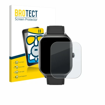 Vorderseite einer Produktverpackung mit dem Markenlogo BROTECT. Daneben ist das Gerät FORRLITE Smartwatch 2.01