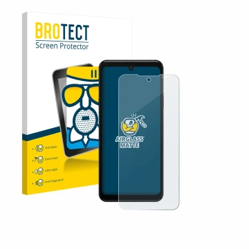 Vorderseite einer Produktverpackung mit dem Markenlogo BROTECT. Daneben ist das Gerät Sunmi M3 mit dem zugehörigen Displayschu