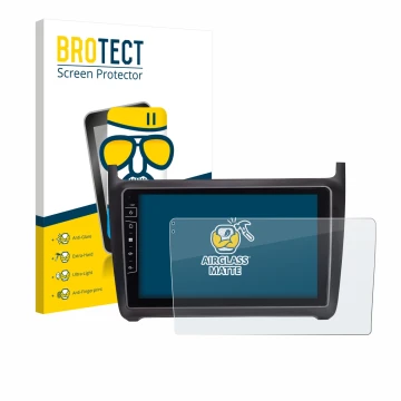 Vorderseite einer Produktverpackung mit dem Markenlogo BROTECT. Daneben ist das Gerät Dynavin D9-69H Premium Flex 9