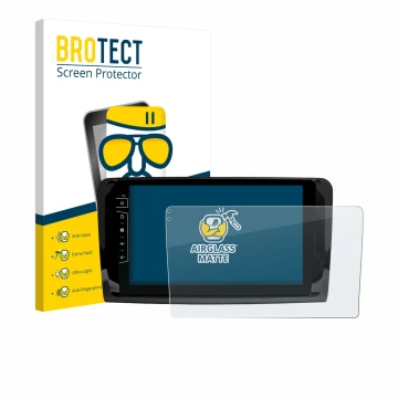 Vorderseite einer Produktverpackung mit dem Markenlogo BROTECT. Daneben ist das Gerät Dynavin D9-DF432 9