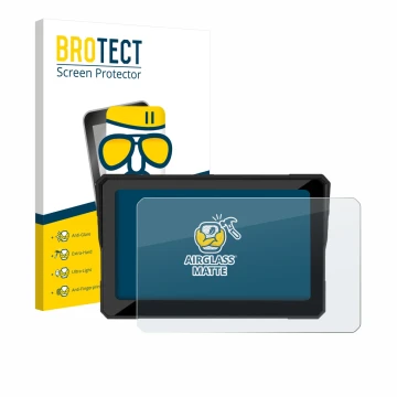 Vorderseite einer Produktverpackung mit dem Markenlogo BROTECT. Daneben ist das Gerät Carpuride W702 Plus 7