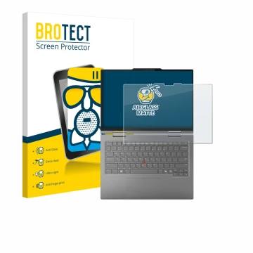 Vorderseite einer Produktverpackung mit dem Markenlogo BROTECT. Daneben ist das Gerät Lenovo ThinkPad X1 2-in-1 Gen 10 Aura Ed