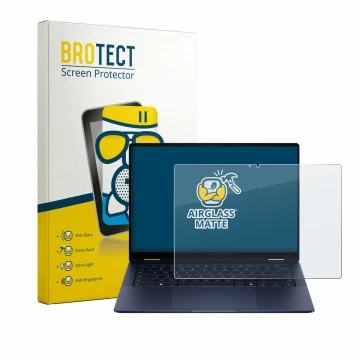 Vorderseite einer Produktverpackung mit dem Markenlogo BROTECT. Daneben ist das Gerät HP EliteBook X Flip G2i 14