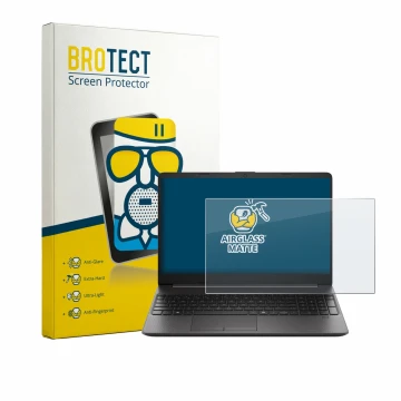 Vorderseite einer Produktverpackung mit dem Markenlogo BROTECT. Daneben ist das Gerät HP EliteBook 250RT G9 mit dem zugehörige