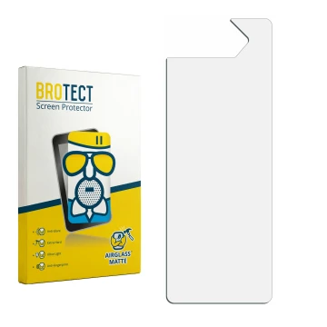 Vorderseite einer Produktverpackung mit dem Markenlogo BROTECT. Daneben ist der zugehörige Displayschutz.