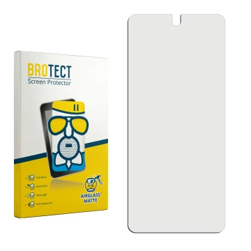 Vorderseite einer Produktverpackung mit dem Markenlogo BROTECT. Daneben ist der zugehörige Displayschutz.