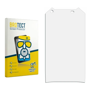 Vorderseite einer Produktverpackung mit dem Markenlogo BROTECT. Daneben ist der zugehörige Displayschutz.
