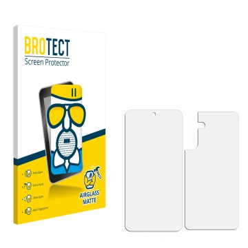 Vorderseite einer Produktverpackung mit dem Markenlogo BROTECT. Daneben ist der zugehörige Displayschutz.
