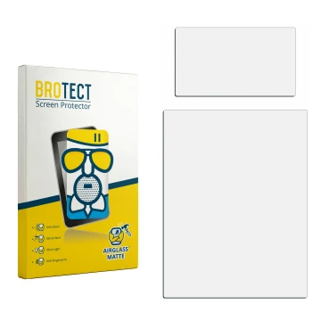 Vorderseite einer Produktverpackung mit dem Markenlogo BROTECT. Daneben ist der zugehörige Displayschutz.