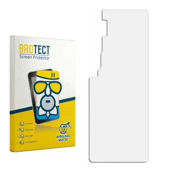 Vorderseite einer Produktverpackung mit dem Markenlogo BROTECT. Daneben ist der zugehörige Displayschutz.