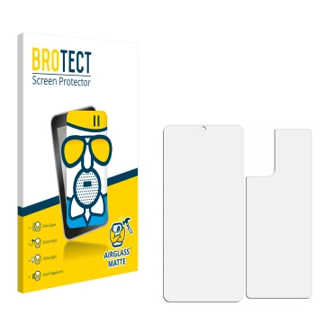 Vorderseite einer Produktverpackung mit dem Markenlogo BROTECT. Daneben ist der zugehörige Displayschutz.