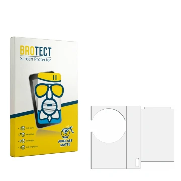 Vorderseite einer Produktverpackung mit dem Markenlogo BROTECT. Daneben ist der zugehörige Displayschutz.