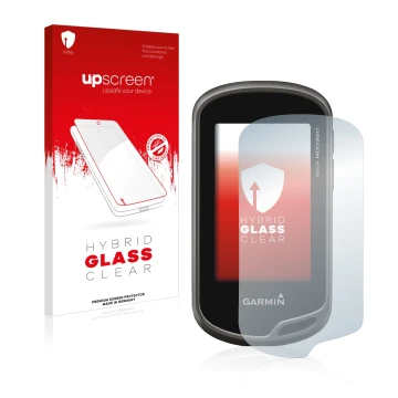 Vorderseite einer Produktverpackung mit dem Markenlogo upscreen. Daneben ist das Gerät Garmin Oregon 650t mit dem zugehörigen 