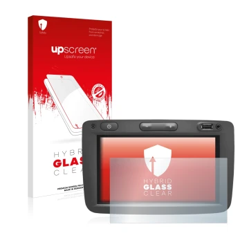 Vorderseite einer Produktverpackung mit dem Markenlogo upscreen. Daneben ist das Gerät Dacia Media Nav mit dem zugehörigen Dis