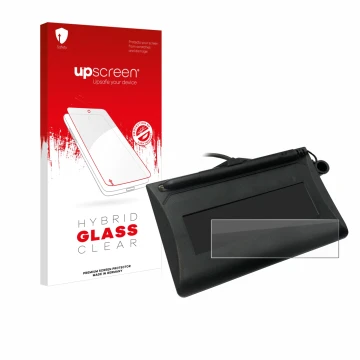 Vorderseite einer Produktverpackung mit dem Markenlogo upscreen. Daneben ist das Gerät Topaz T-LBK460-HSB-R mit dem zugehörige