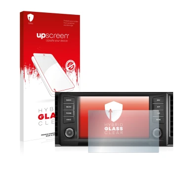 Vorderseite einer Produktverpackung mit dem Markenlogo upscreen. Daneben ist das Gerät Seat Ateca 2016 Media System Plus 8