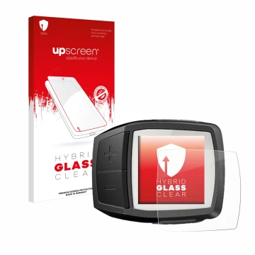 Vorderseite einer Produktverpackung mit dem Markenlogo upscreen. Daneben ist das Gerät Bosch Purion mit dem zugehörigen Displa