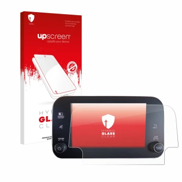 Vorderseite einer Produktverpackung mit dem Markenlogo upscreen. Daneben ist das Gerät Fiat Tipo 2016-2019 Uconnet 7