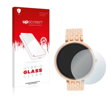 Vorderseite einer Produktverpackung mit dem Markenlogo upscreen. Daneben ist das Gerät Xlyne X-Watch Siona XW Fit mit dem zuge