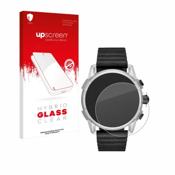 Vorderseite einer Produktverpackung mit dem Markenlogo upscreen. Daneben ist das Gerät Diesel On Full Guard 2.5 mit dem zugehö