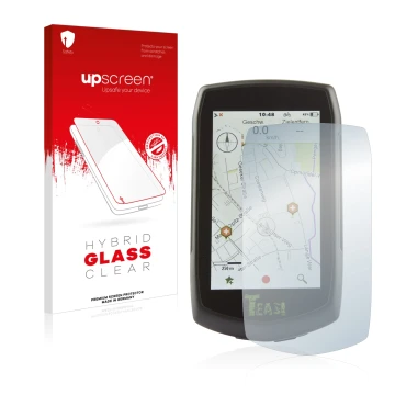 Vorderseite einer Produktverpackung mit dem Markenlogo upscreen. Daneben ist das Gerät A-Rival Teasi One4 mit dem zugehörigen 