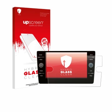 Vorderseite einer Produktverpackung mit dem Markenlogo upscreen. Daneben ist das Gerät Volkswagen Golf 7 2019 Discover Media 8