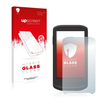 Vorderseite einer Produktverpackung mit dem Markenlogo upscreen. Daneben ist das Gerät Zebra TC20 Touch mit dem zugehörigen Di