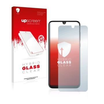 Vorderseite einer Produktverpackung mit dem Markenlogo upscreen. Daneben ist das Gerät Motorola One Zoom mit dem zugehörigen D