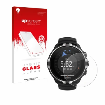 Vorderseite einer Produktverpackung mit dem Markenlogo upscreen. Daneben ist das Gerät Suunto Spartan Sport Wrist HR Baro Stea