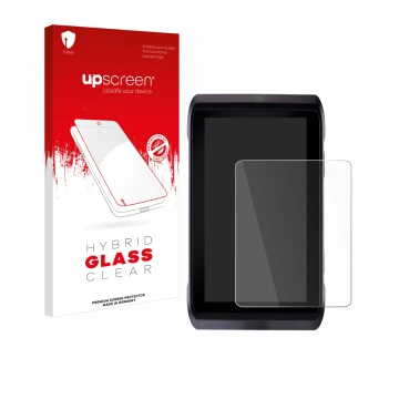 Vorderseite einer Produktverpackung mit dem Markenlogo upscreen. Daneben ist das Gerät Atomos Shogun 7 mit dem zugehörigen Dis