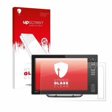 Vorderseite einer Produktverpackung mit dem Markenlogo upscreen. Daneben ist das Gerät Humminbird Solix 12 mit dem zugehörigen