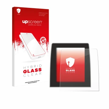 Vorderseite einer Produktverpackung mit dem Markenlogo upscreen. Daneben ist das Gerät Renault Clio 5 2020 Easy Link 9.3