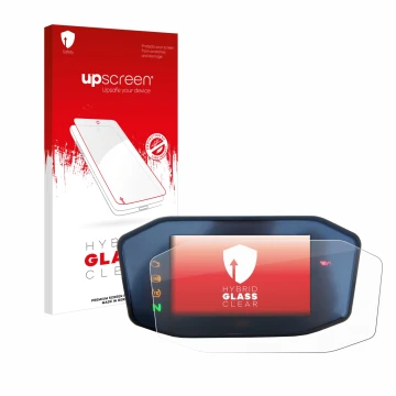 Vorderseite einer Produktverpackung mit dem Markenlogo upscreen. Daneben ist das Gerät KTM 890 Duke R 2020 TFT Screen mit dem 