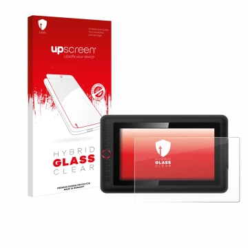 Vorderseite einer Produktverpackung mit dem Markenlogo upscreen. Daneben ist das Gerät XP-Pen Artist 12 Pro mit dem zugehörige