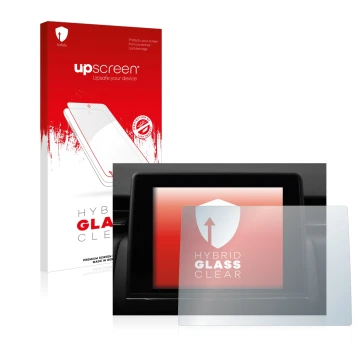 Vorderseite einer Produktverpackung mit dem Markenlogo upscreen. Daneben ist das Gerät Renault Clio V 2020 Easy Link 7