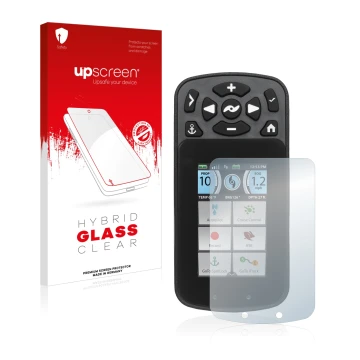 Vorderseite einer Produktverpackung mit dem Markenlogo upscreen. Daneben ist das Gerät Minn Kota I-Pilot Link mit dem zugehöri